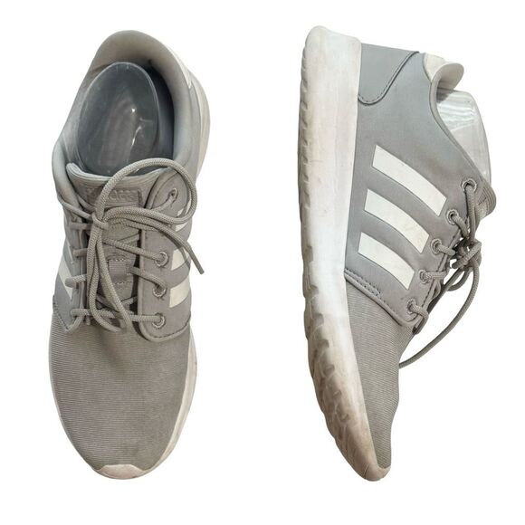 ADIDAS Women’s Gray White Cloudfoam Sneakers Size 9.5 - Picture 2 of 8